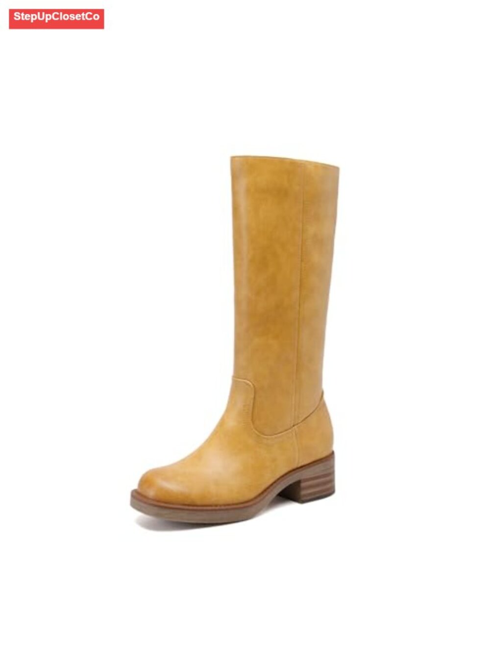 Dream Pairs Women's Square Toe Chunky Block Heel Knee High Riding Boots